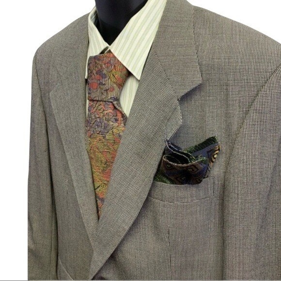 Bill Blass Select Mens Blazer Jacket‎ Houndstooth Wool Blend Dillard Exclusive